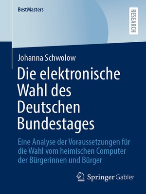 cover image of Die elektronische Wahl des Deutschen Bundestages